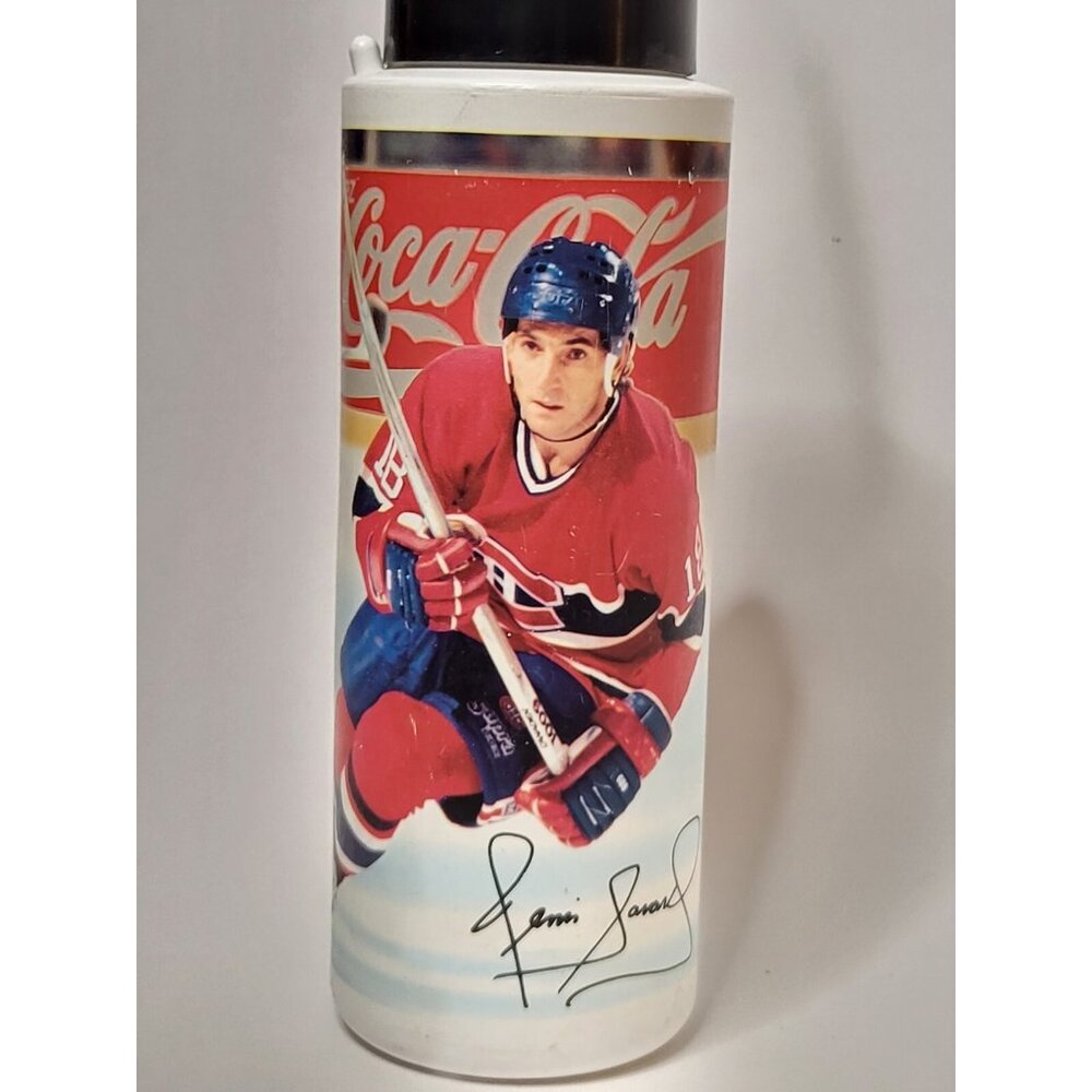 Vintage 90's Denis Savard Canadiens Montreal Canadians Coca Cola Plastic Bottle